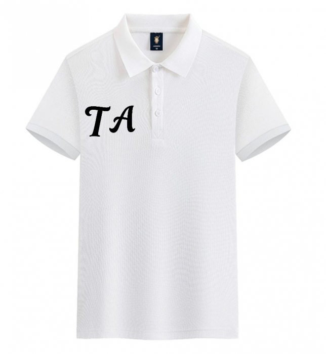 Tricou polo alb , pentru scoala, cu logo TA  BRODAT [2]