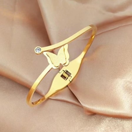 Fara categorie - Bratara model fluture pentru femei, placata cu aur 18k din otel inoxidabil.One size