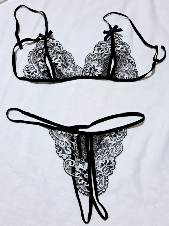 Lenjerie intima dantela neagra, Plus size.Set 2 piese. [1]