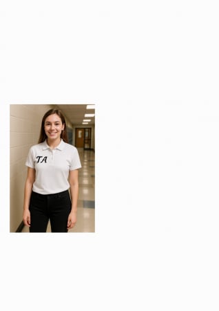 HAINE COPII - Tricou polo alb , pentru scoala, cu logo TA