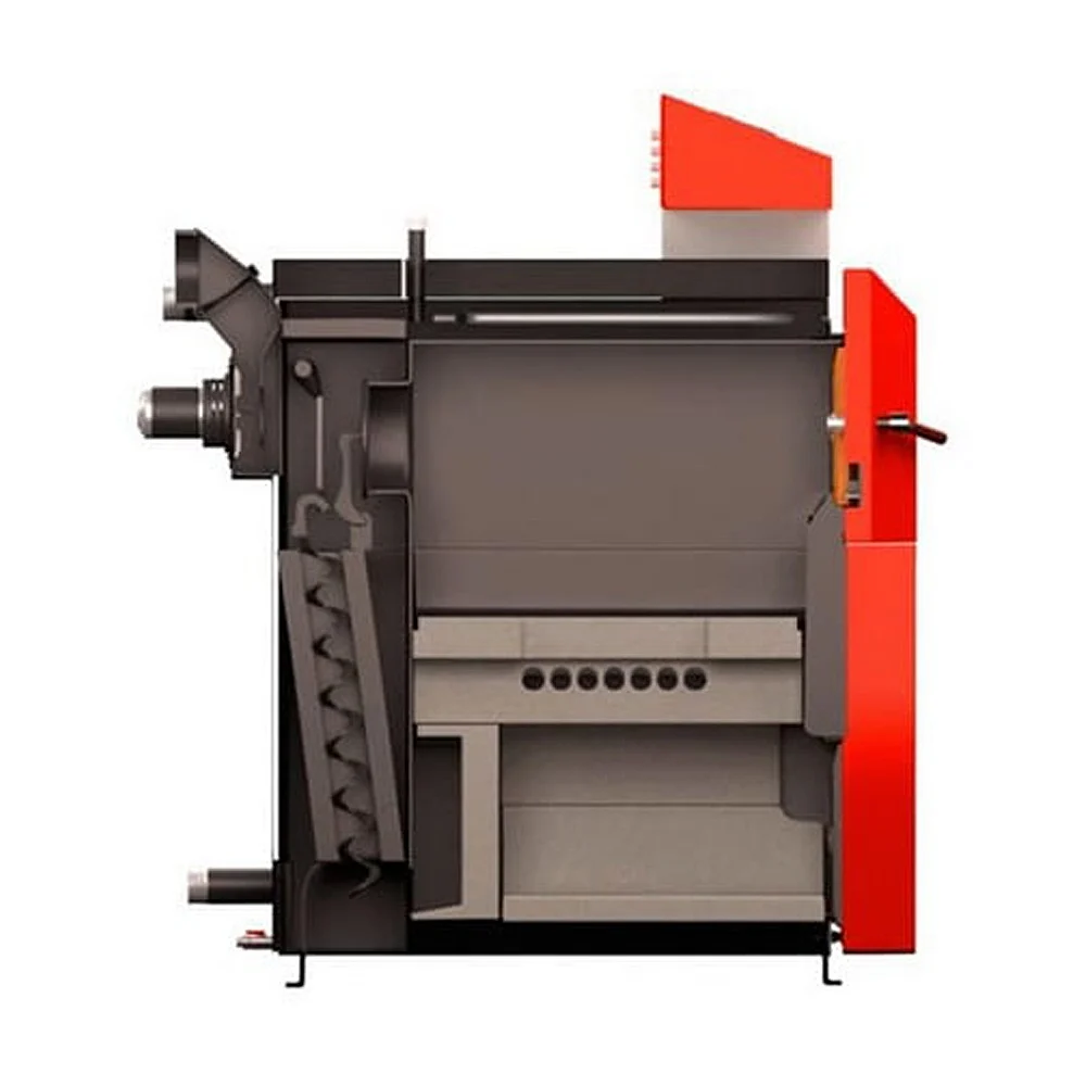 Cazan pe lemne cu gazeificare ATTACK DPX, 25 kW, volum manta apa 100 litri, grosime camera ardere 6 mm, randament 91%, lungime maxima bustean 55 cm, cos evacuare Ø150 mm [5]