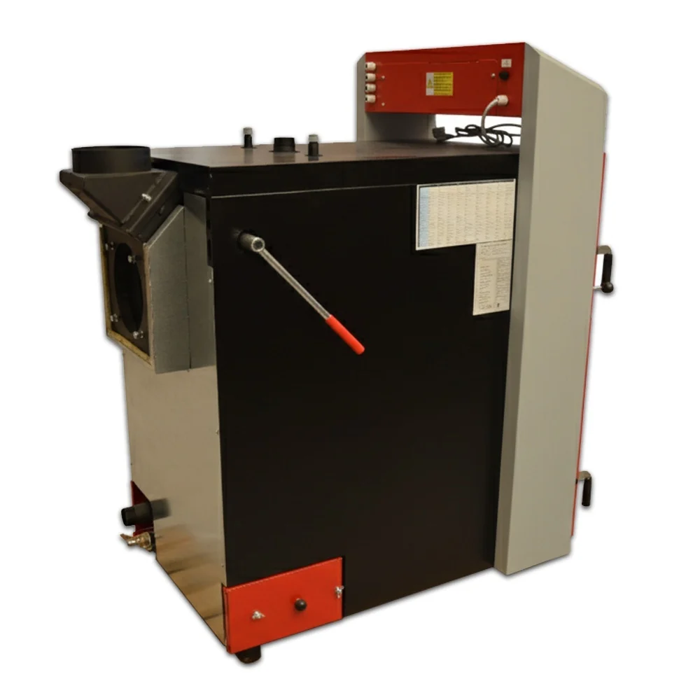 Cazan pe lemne cu gazeificare ATTACK DPX, 25 kW, volum manta apa 100 litri, grosime camera ardere 6 mm, randament 91%, lungime maxima bustean 55 cm, cos evacuare Ø150 mm [9]