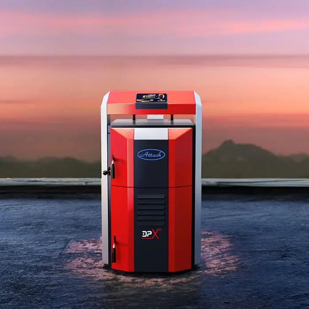 Cazan pe lemne cu gazeificare ATTACK DPX, 35 kW, volum manta apa 110 litri, grosime camera ardere 6 mm, randament 91%, lungime maxima bustean 65 cm, cos evacuare Ø150 mm [2]