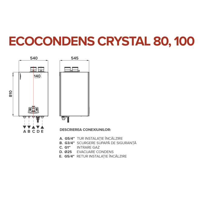 Centrala termica pe gaz in condensatie, sistem, mare putere - Ecocondens Crystal 100 [6]