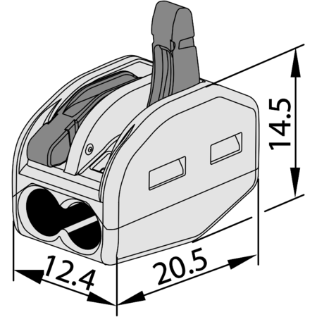 Clema de legaturi fara surub, care poate fi deschisa 0.75-4mm², 32A, 400VAC 2P OVO2,5-2 [2]