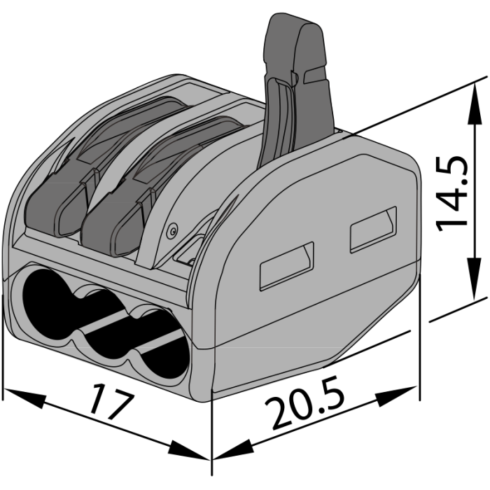 Clema de legaturi fara surub, care poate fi deschisa 0.75-4mm², 32A, 400VAC 3P OVO2,5-3 [4]