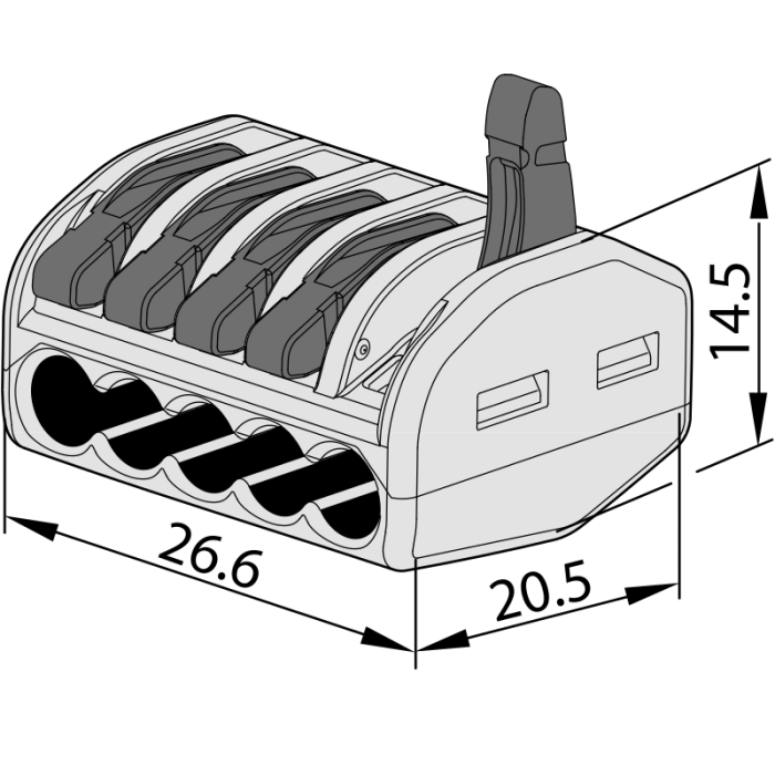 Clema de legaturi fara surub, care poate fi deschisa 0.75-4mm², 32A, 400VAC 5P OVO2,5-5 [4]