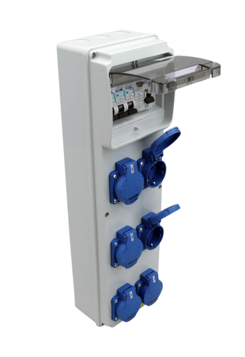 Cutie de distributie cu protectie RCCB + MCB, 6×SCHUKO, 230V - Tracon TDB05-6MV [2]