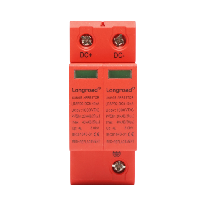 Descarcator de supratensiune cu semnalizare pentru sisteme fotovoltaice DC, 2P, tip C, 1000 VDC - Longroad BK77749 [2]