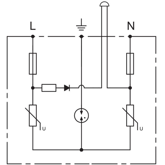 Descarcator de supratensiune incorporabil in doza T3 AC 2P BEEP 3kA 230V - Tracon ESPD3-3-2P [4]