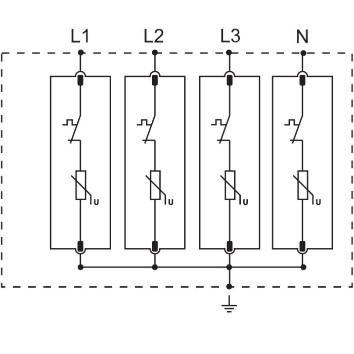 Descarcator de supratensiune T2 AC elem. mod. inlocuibil Imax 70kA 4P 400V - Tracon ESPD2-70-4P [4]