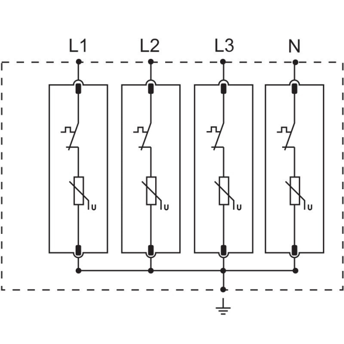 Descarcator de supratensiune T2 AC, element modular inlocuibil 4P 40kA 400V - Tracon ESPD2-40-4P [4]