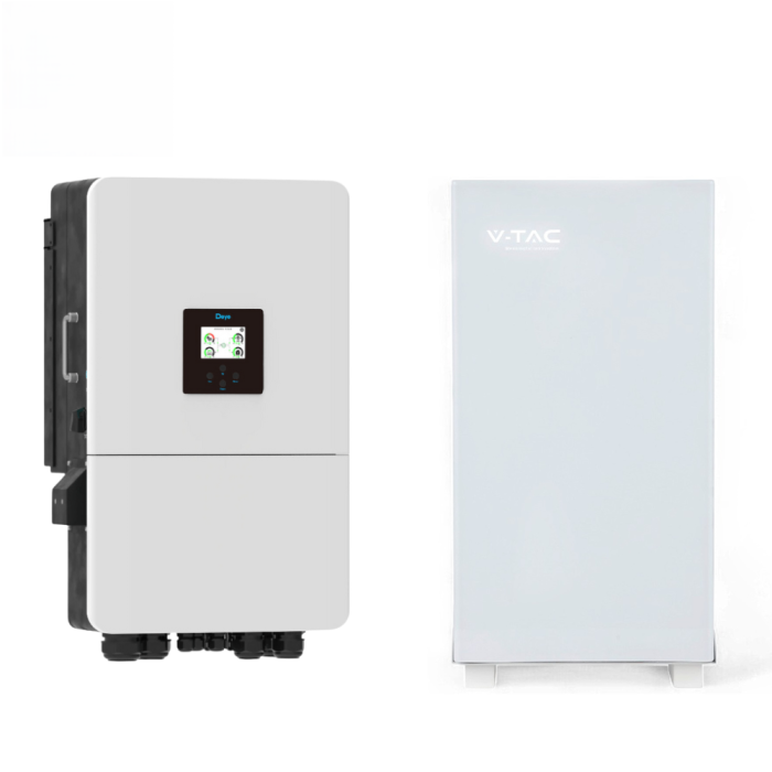 Kit DEYE 10kW trifazat + baterie V-TAC 48V (5.12–16.07kWh) – UPS & autoconsum [1]