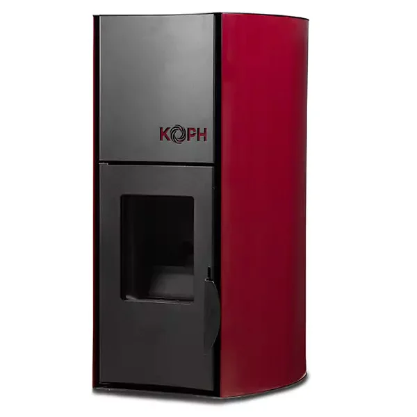 Pachet termosemineu cu peleti KOPH PM 25 kW Fiama, 160 mp, buncar peleti 25 kg, diametru cos fum ⌀80 mm, pompa recirculare si vas expansiune incorporate, Bordo [4]
