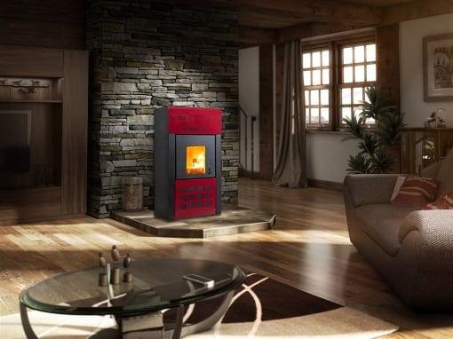 Pachet termosemineu Termax Kamin ECO 25 kW cu UPS 700 W, Bordo [2]