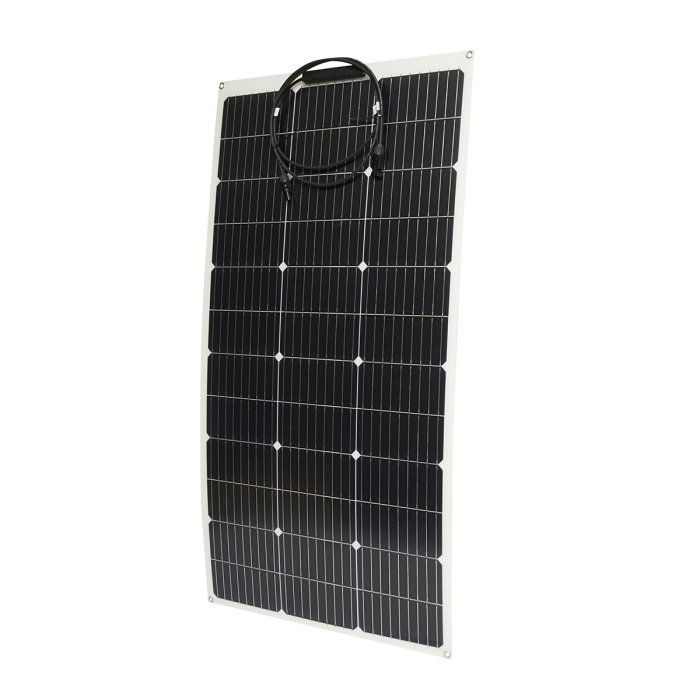 Panou solar flexibil portabil 100W monocristalin, Vmp ~18V, pentru sisteme 12V/24V cu regulator; dimensiuni 1060×535×3 mm. [2]
