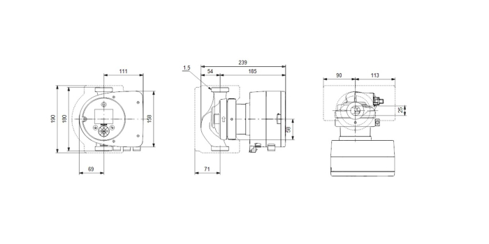Pompa de circulatie electronica GRUNDFOS Magna3 Clasa A, 25-60, 97924245 [2]