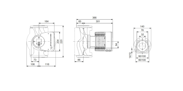 Pompa de circulatie electronica GRUNDFOS Magna3 Clasa A, 32-120F, 97924259 [2]