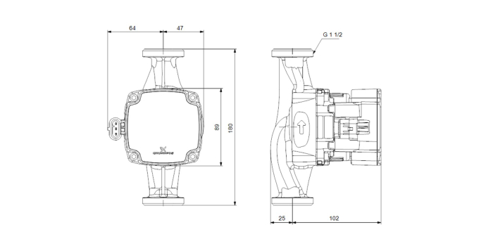 Pompa de recirculare apa calda GRUNDFOS ALPHA1 25-40 180, 93074166 [2]