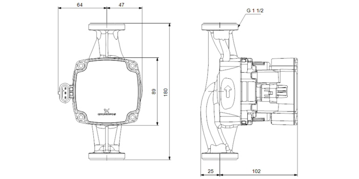Pompa de recirculare apa calda GRUNDFOS ALPHA1 25-60 180, 93074163 [4]