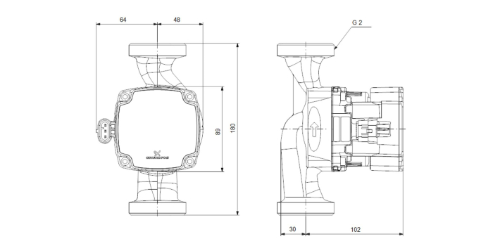 Pompa de recirculare apa calda GRUNDFOS ALPHA1 32-60 180, 93074162 [2]