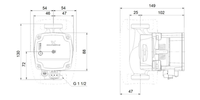 Pompa de recirculare apa calda GRUNDFOS Alpha1 L 25-40 130, 99160578 [2]