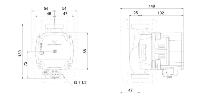 Pompa de recirculare apa calda GRUNDFOS Alpha1 L 25-60 130, 99160583 [2]