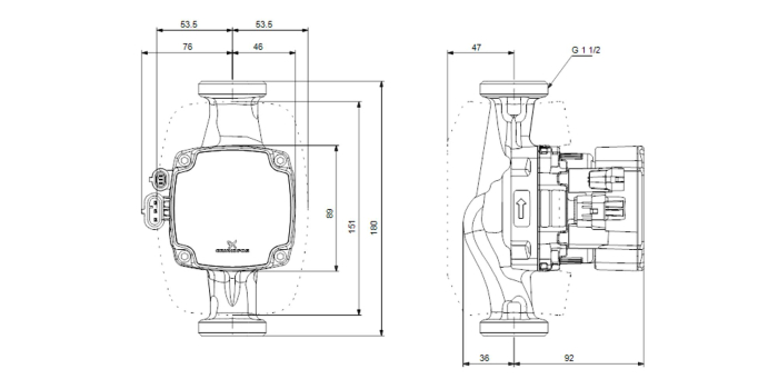 Pompa de recirculare apa calda GRUNDFOS ALPHA2 GO 25-90 180, 93074208 [4]