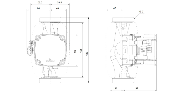 Pompa de recirculare apa calda GRUNDFOS ALPHA2 GO 32-60 180, 93074214 [4]