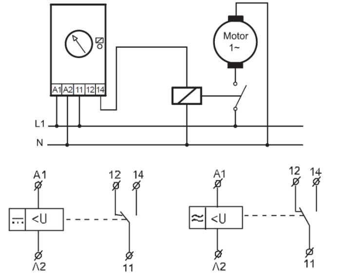 Releu de supraveghere a tensiunii pentru retele monofazate, ACDC 110-240V, 65-260V, t0.1-10s - Tracon NARV1 [4]