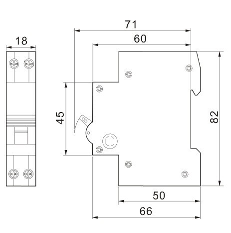 Siguranta automata, 1+N poli, curba caracteristica C 6A - Tracon EVONC6 [2]