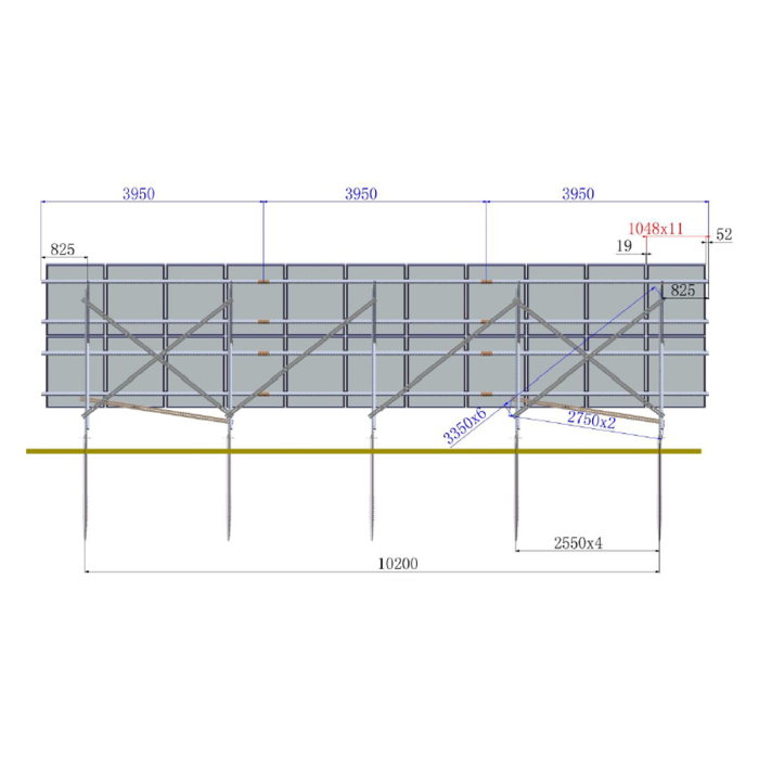 Structură Breckner montaj pe sol 22 panouri, unghi fix 35° (BK77906) [3]