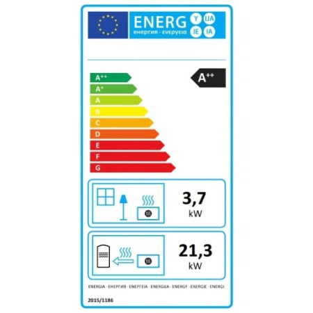 Pachet termosemineu Termax Kamin ECO 25 kW cu UPS 700 W, Crem [2]