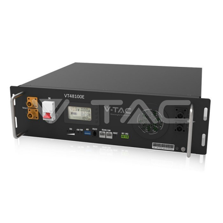 Baterii Low-Voltage - Acumulator V-TAC 11377 5.12kWh 51.2V pentru stocare FV (48V class), montaj în rack, IP20, până la 6000 cicluri, pentru autoconsum și backup (cu invertor compatibil).
