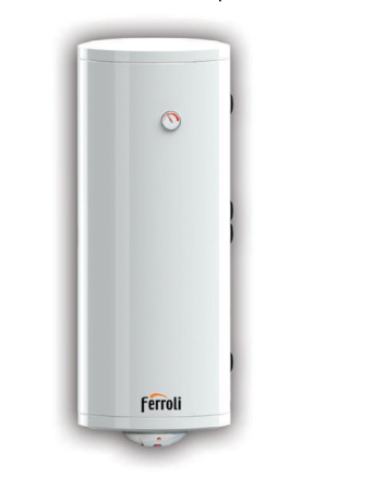 Boilere Indirecte cu 2 serpetine - Boiler Ferroli Ecounit DW 150 cu 2 serpentine și rezistență electrică 3 kW pentru ACM