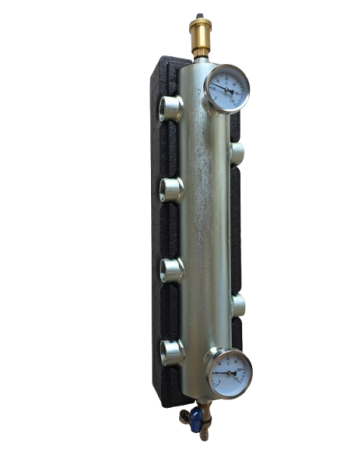 Butelie de egalizare / distribuitor otel cu 2 circuite, MGD, filet 1 ", izolata, echipata [1]