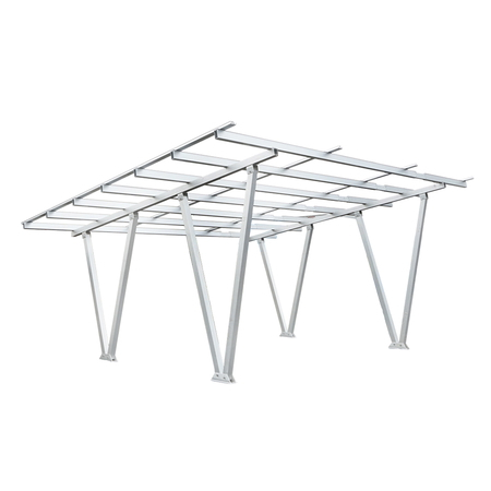 Panouri Fotovoltaice - Carport aluminiu 2 mașini Breckner BK77985 – prindere PV 15 panouri, 10°