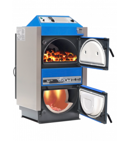 Cazan pe carbune + lemn cu gazeificare, 20 kW ATMOS C18S, dotat cu exhaustor de fum si serpentina de racire [2]