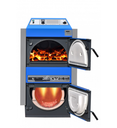 Cazan pe carbune + lemn cu gazeificare, 20 kW ATMOS C18S, dotat cu exhaustor de fum si serpentina de racire [3]
