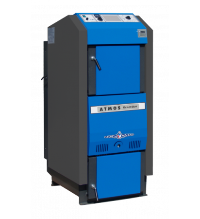 Cazan pe lemne cu gazeificare, 70 kW ATMOS DC70GSX, dotat cu exhaustor de fum si serpentina de racire [1]