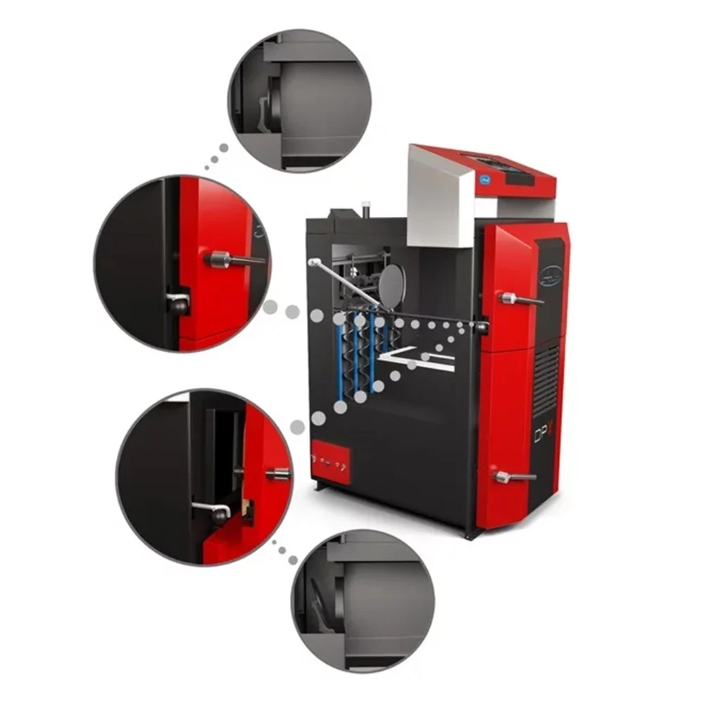 Cazan pe lemne cu gazeificare ATTACK DPX, 25 kW, volum manta apa 100 litri, grosime camera ardere 6 mm, randament 91%, lungime maxima bustean 55 cm, cos evacuare Ø150 mm [6]