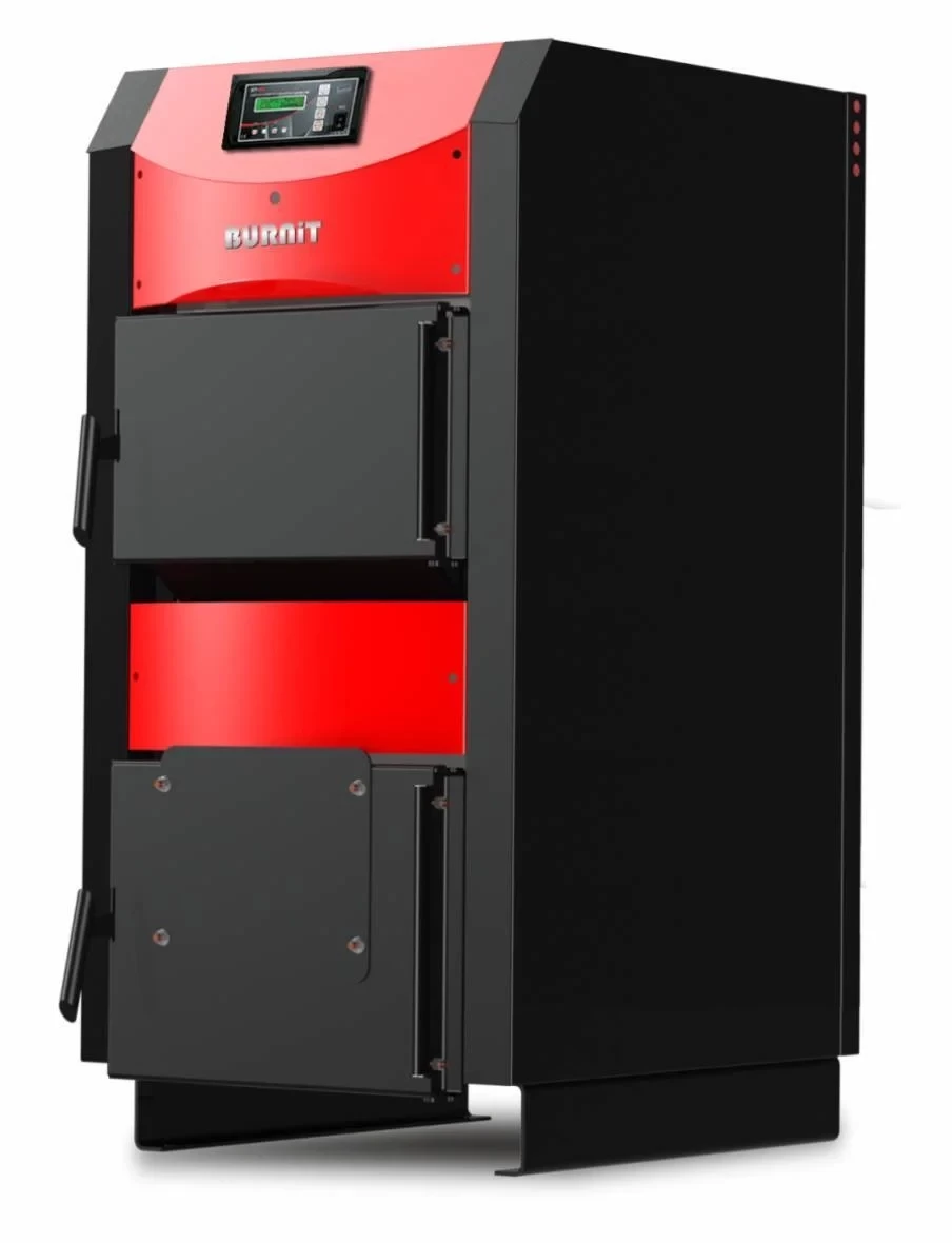 Cazane combustibil solid cu ardere clasica - Cazan pe lemne BURNiT NWB Prime 30 kW cu ventilator și automatizare TECH