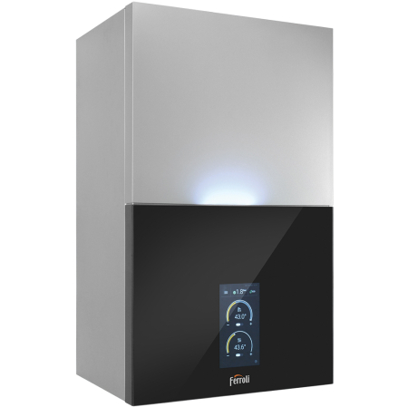 BRAND - Centrala termica pe gaz in condensare Ferroli BlueHelix MAXIMA 28 C, murala, touchscreen, 28 kW, ACM 16.1 l/min