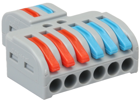 Conexiuni, ramificatii - Clema de legaturi fara surub, care poate fi deschisa 0.5-4mm², 32A, 400VAC 2P OVO2P26