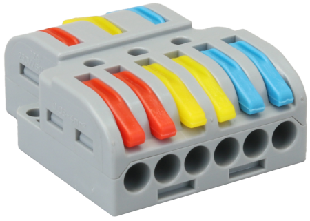 Conexiuni, ramificatii - Clema de legaturi fara surub, care poate fi deschisa 0.5-4mm², 32A, 400VAC 3P OVO3P36