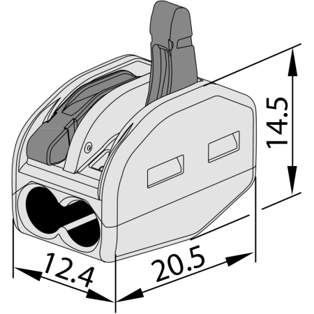Clema de legaturi fara surub, care poate fi deschisa 0.75-4mm², 32A, 400VAC 2P OVO2,5-2 [3]