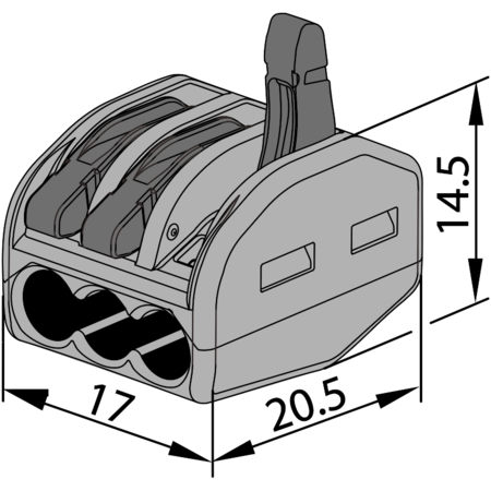 Clema de legaturi fara surub, care poate fi deschisa 0.75-4mm², 32A, 400VAC 3P OVO2,5-3 [1]