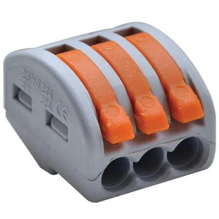 Conexiuni, ramificatii - Clema de legaturi fara surub, care poate fi deschisa 0.75-4mm², 32A, 400VAC 3P OVO2,5-3