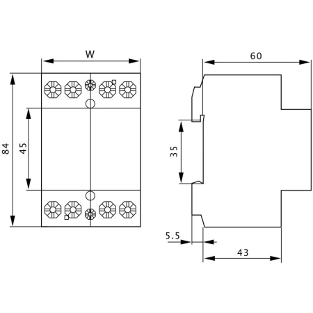 Contactor modular de instalatii, 2 module, 40A, 230-400V - Tracon EVOHK2-40 [1]