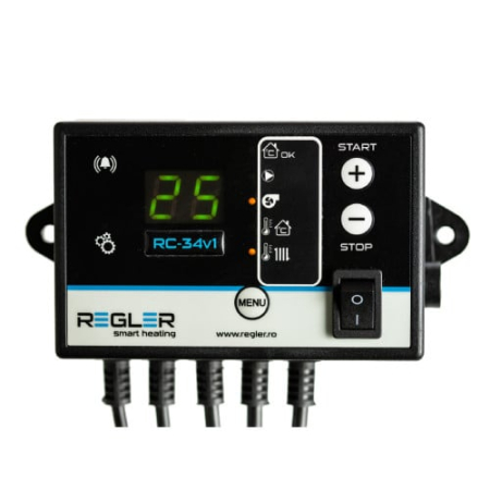 Termostate / Controlere / Automatizari - Controler centrala pe lemne/carbune REGLER RC 34v1, comanda pompa IC si ventilator